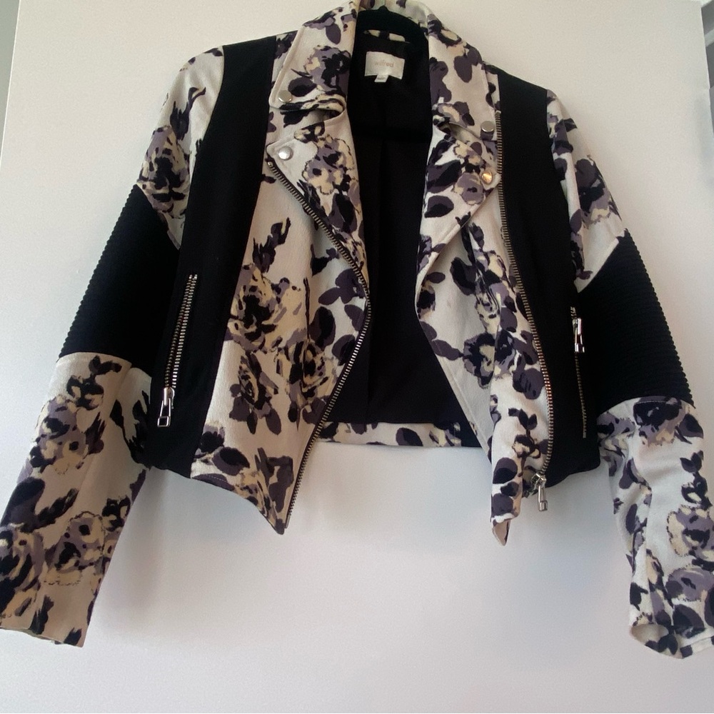 Wilfred Black and Cream Floral Suit Jacket